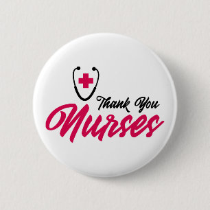 Thank You Nurses   Pink Button