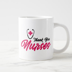 Thank You Nurses Pink Giant Coffee Mug