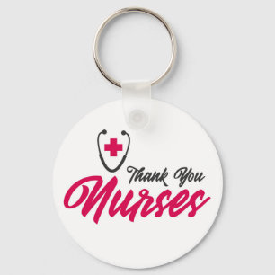 Thank You Nurses   Pink Keychain
