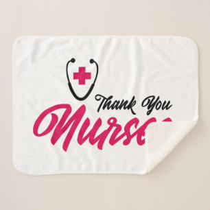 Thank You Nurses   Pink Sherpa Blanket