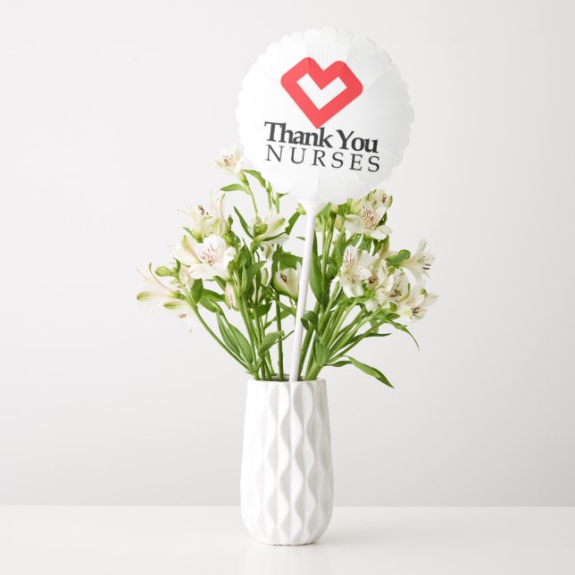 Thank You Nurses | Red Heart Balloon (Vase)