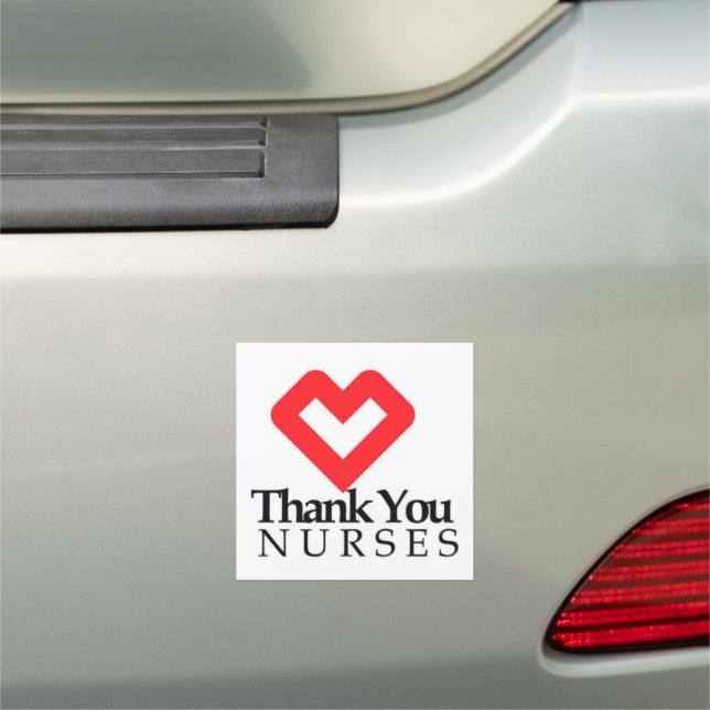 Thank You Nurses | Red Heart Car Magnet (In Situ)