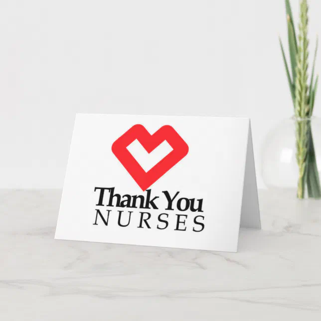 Thank You Nurses | Red Heart Card | Zazzle