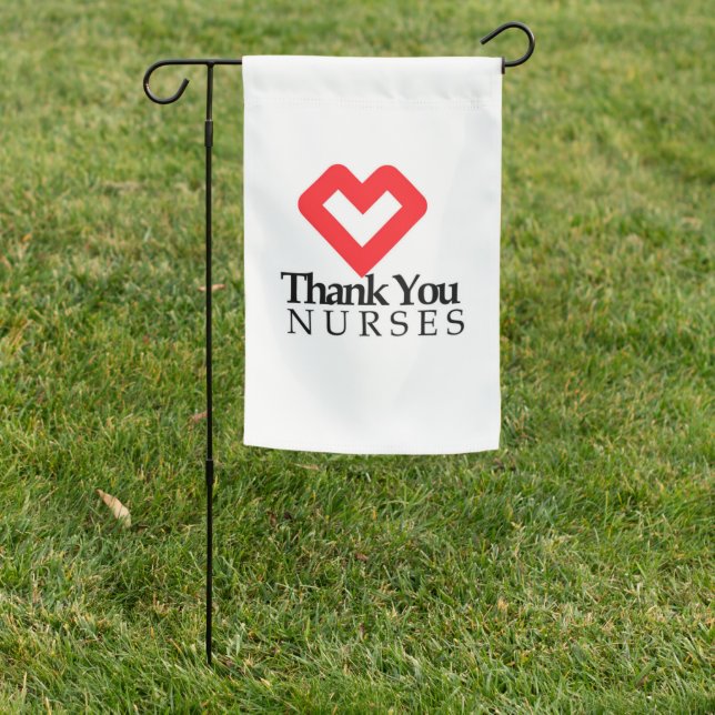 Thank You Nurses | Red Heart Garden Flag (In SItu)