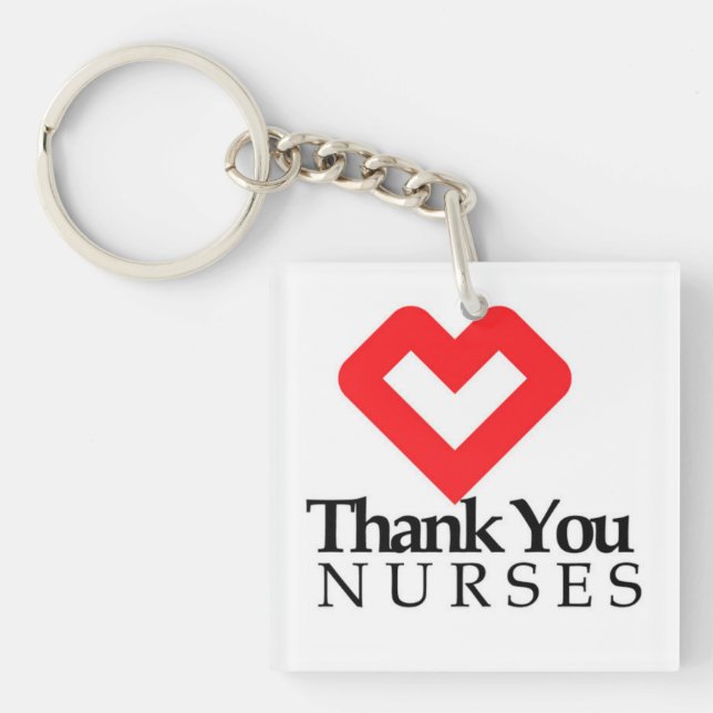 Thank You Nurses | Red Heart Keychain (Front)