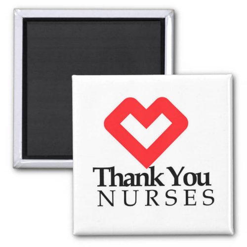 Thank You Nurses  Red Heart Magnet