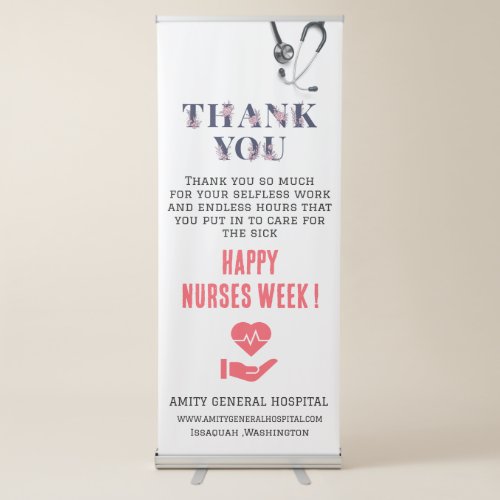 Thank You Nurses Week Nurse Day Retractable Banner