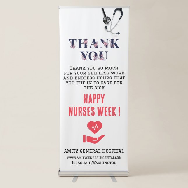 Thank You Nurses Week Nurse Day Retractable Banner (Front)