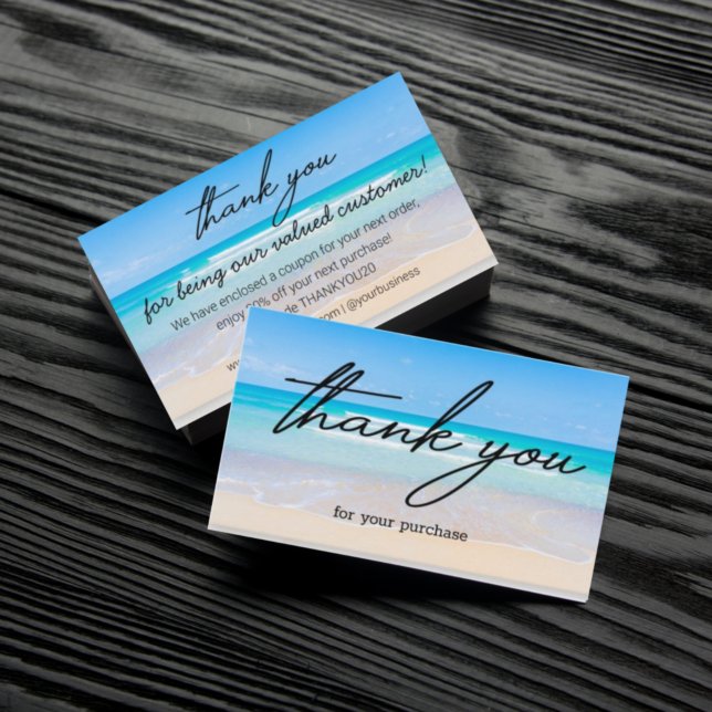 thank you ocean beach summer tropical business enclosure card (Creator Uploaded)