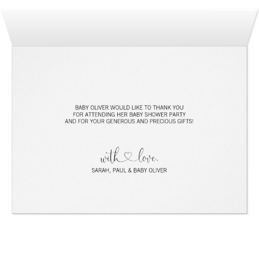 Thank You OH BABY Shower Blue Gold | PHOTO + TEXT (Inside Horizontal (Bottom))