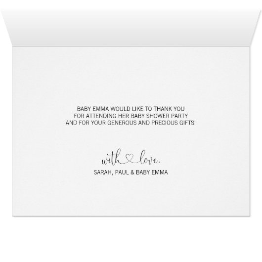 Thank You OH BABY Shower Rose Gold | PHOTO + TEXT (Inside Horizontal (Bottom))