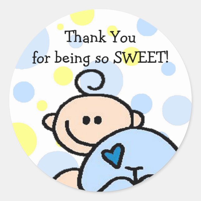 Thank You OH BOY Classic Round Sticker (Front)