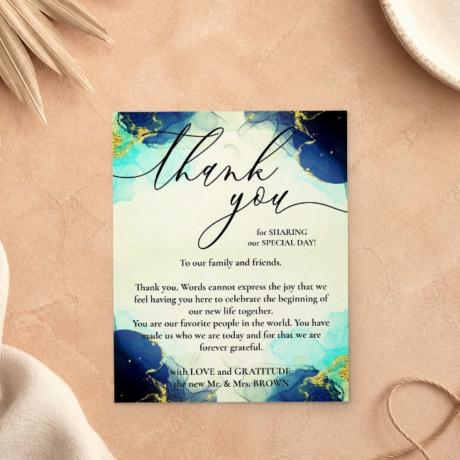 Thank You ombre blue signature custom photo add Flyer