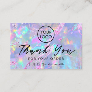 thank you opal background business card