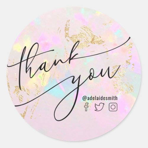 thank you opal classic round sticker