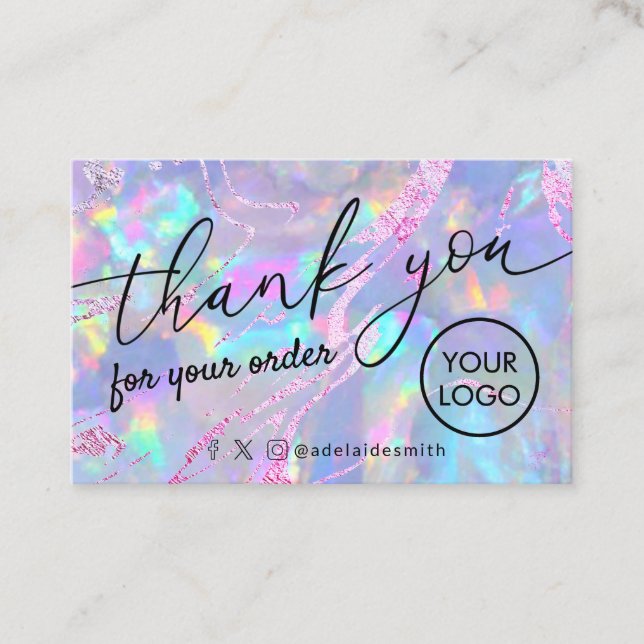 thank you opal texture business card (Front)