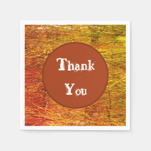 Thank You Orange Autumn Colors Appreciation Napkins
