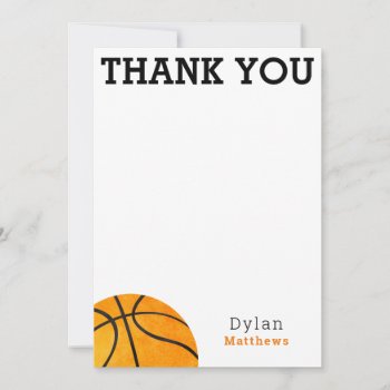 Thank You Orange Basketball Sports Kids by LilPartyPlanners at Zazzle