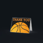 Thank You Orange Basketball Sports Kids Orange Card<br><div class="desc">Thank You Orange Basketball Sports Kids Thank You Card. Coordinate with other sports or basketball party supplies. www.SamAnnDesigns.com</div>