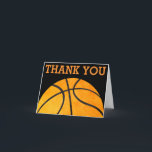 Thank You Orange Basketball Sports Kids Orange Card<br><div class="desc">Thank You Orange Basketball Sports Kids Thank You Card. Coordinate with other sports or basketball party supplies. www.SamAnnDesigns.com</div>