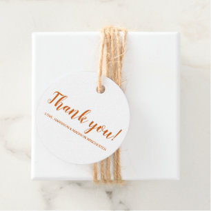 Thank you orange spice custom script thanksgiving favor tags