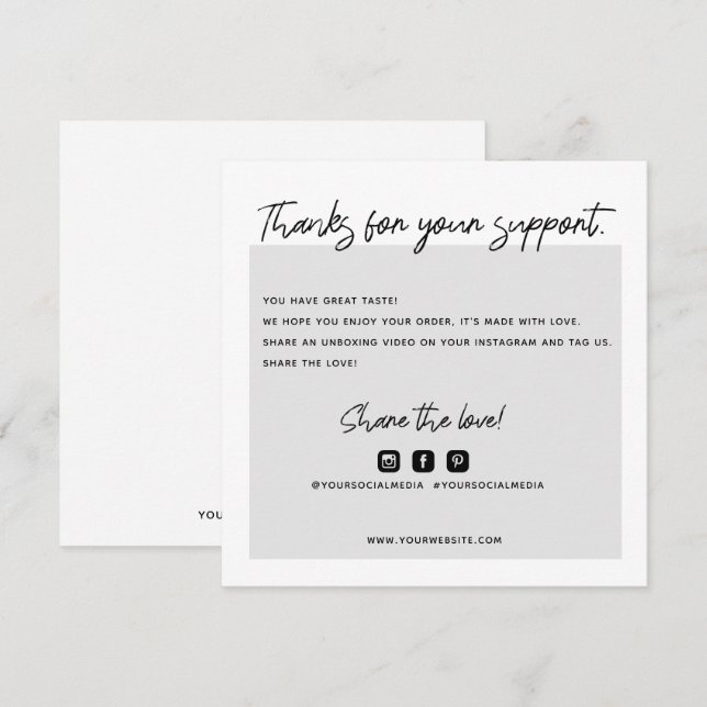 Thank You Order Business Card (Front/Back)