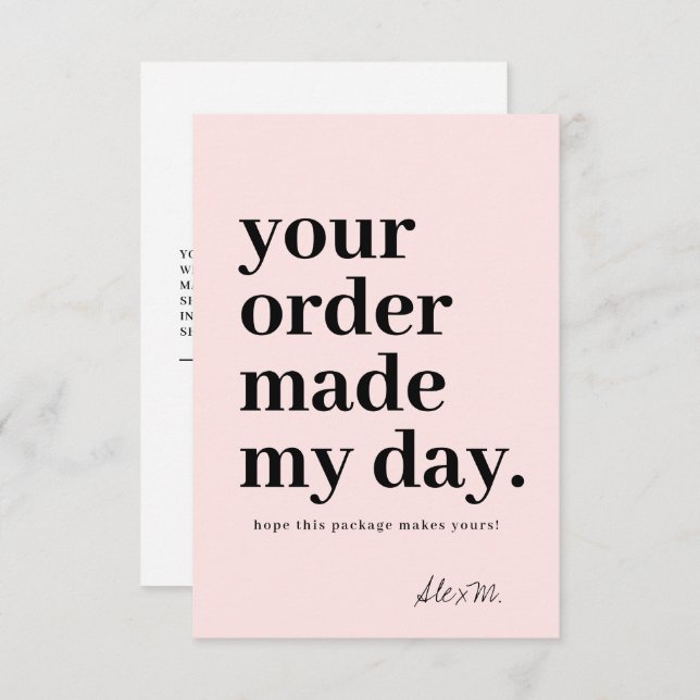 Thank You Order Business Card (Front/Back)