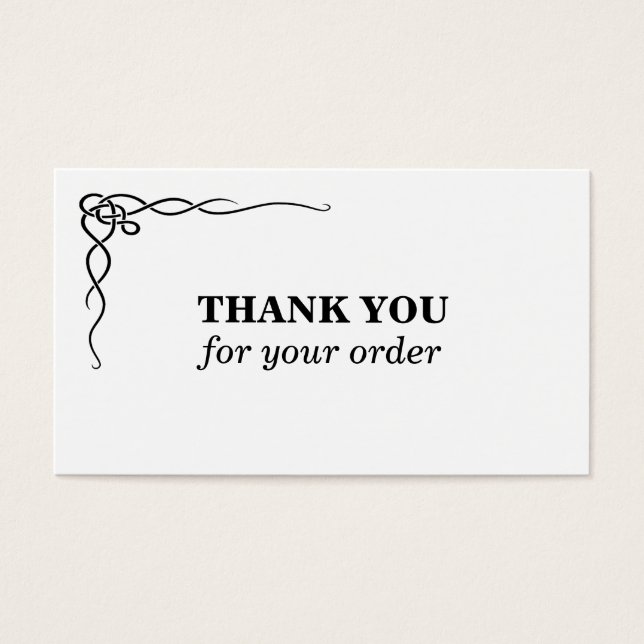 Thank You Order Business Cards Customer Appreciate (Front)