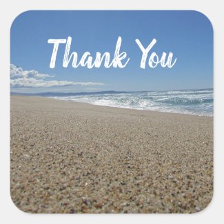 Thank You Pacific Ocean Coast Beach Appreciation Square Sticker