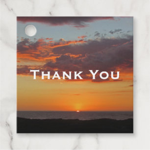 Thank You Pacific Ocean Orange Sunset Appreciation Favor Tags
