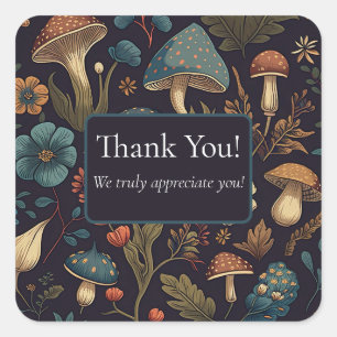 Thank You Packaging Mushroom Farm Square Sticker