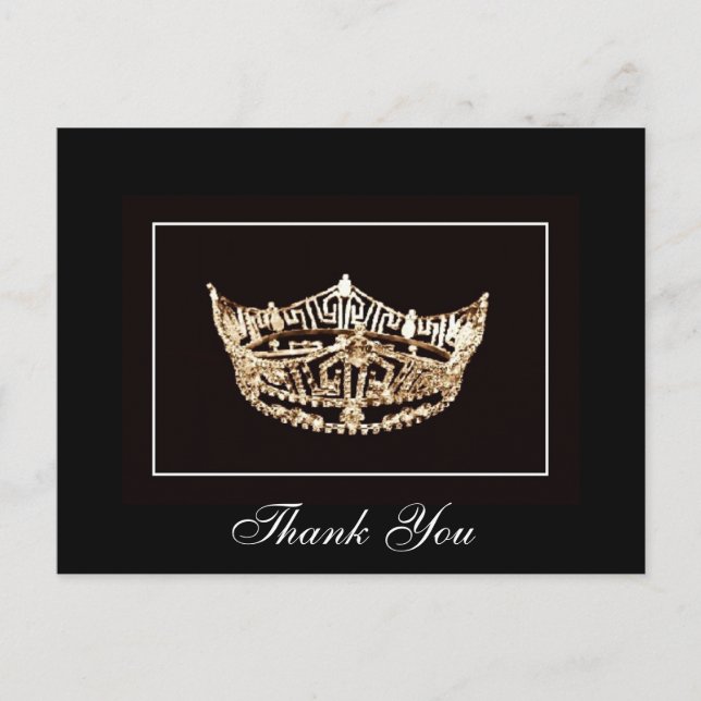 Thank You Pageant Crown Postcard (Front)