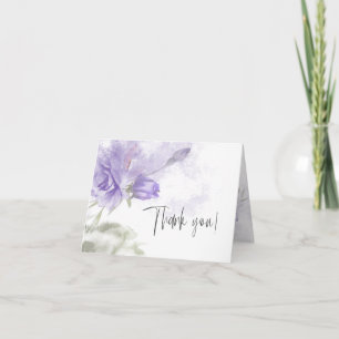 Thank You   Painterly Purple Floral Card