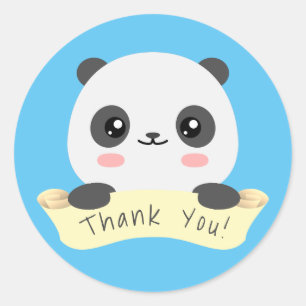 Thank you Panda Classic Round Sticker