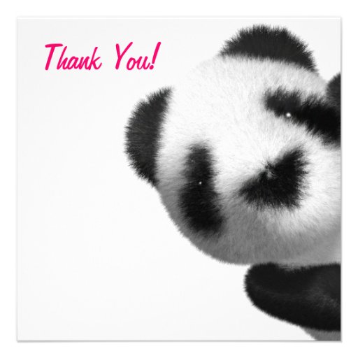 Thank You! Panda Peeps Pink Thankyou 5.25x5.25 Square Paper Invitation ...