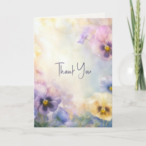 Thank You Pansy Abstract Card