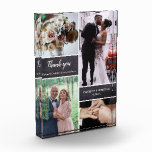 Thank you Parent's gift Wedding Photo Collage<br><div class="desc">Say "Thank You" in a special way to your parents after your wedding day by giving them this custom photo block. Include their photos from your special day and other favorite photos from your wedding. The chalkboard background blocks add a modern touch. Personalize with your names and special wedding date...</div>