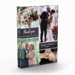 Thank you Parent's gift Wedding Photo Collage Block<br><div class="desc">Say "Thank You" in a special way to your parents after your wedding day by giving them this custom photo block. Include their photos from your special day and other favorite photos from your wedding. The chalkboard background blocks add a modern touch. Personalize with your names and special wedding date...</div>