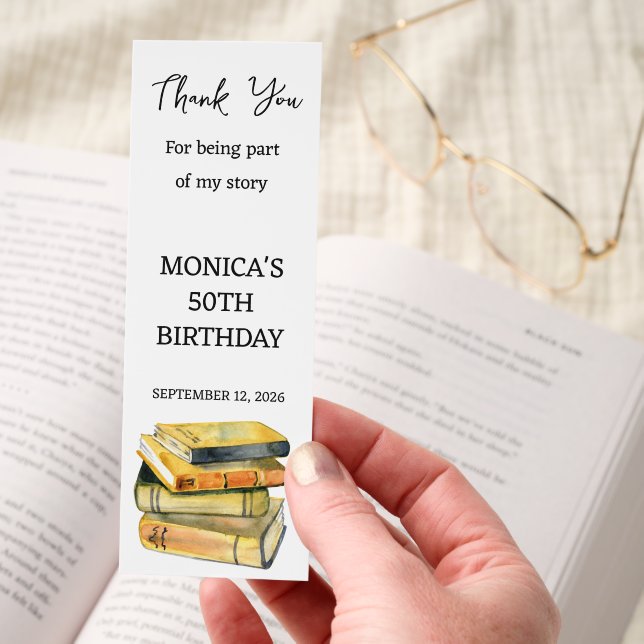 Thank you Part of my Story Birthday Favor Bookmarks (Hand)