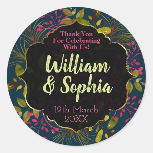 Thank You Party Favor Classic Round Sticker