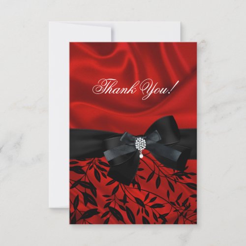 Thank You Party Red Damask Black White