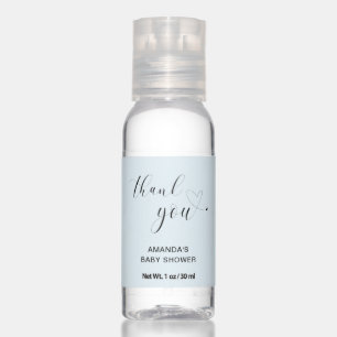 Thank You Pastel Blue Boy Baby Shower Favor Hand Sanitizer