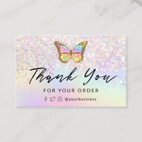 thank you pastel butterfly business card