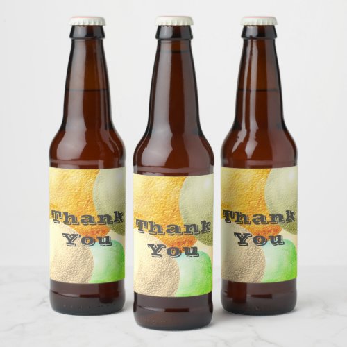 Thank You Pastel Circles Colorful Appreciation Beer Bottle Label