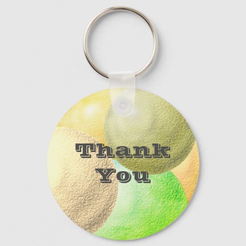 Thank You Pastel Circles Elegant Appreciation Keychain