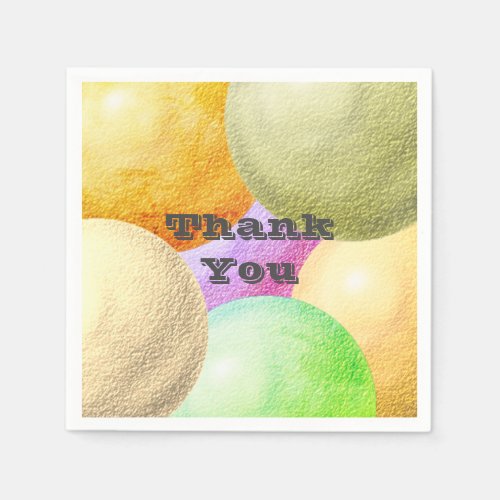 Thank You Pastel Circles Party Appreciation Napkins