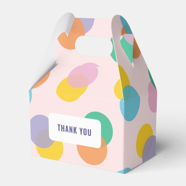 Thank You Pastel Confetti Favor Boxes (Front Side)