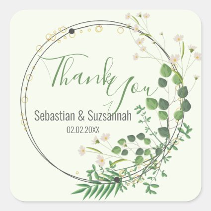 Thank You Pastel Green Greenery Wreath