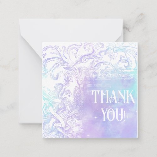   THANK YOU Pastel lace AP62 Flat Note Card