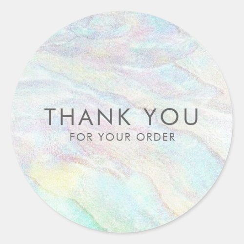 Thank You Pastel Opal Shell Look Classic Round Sticker